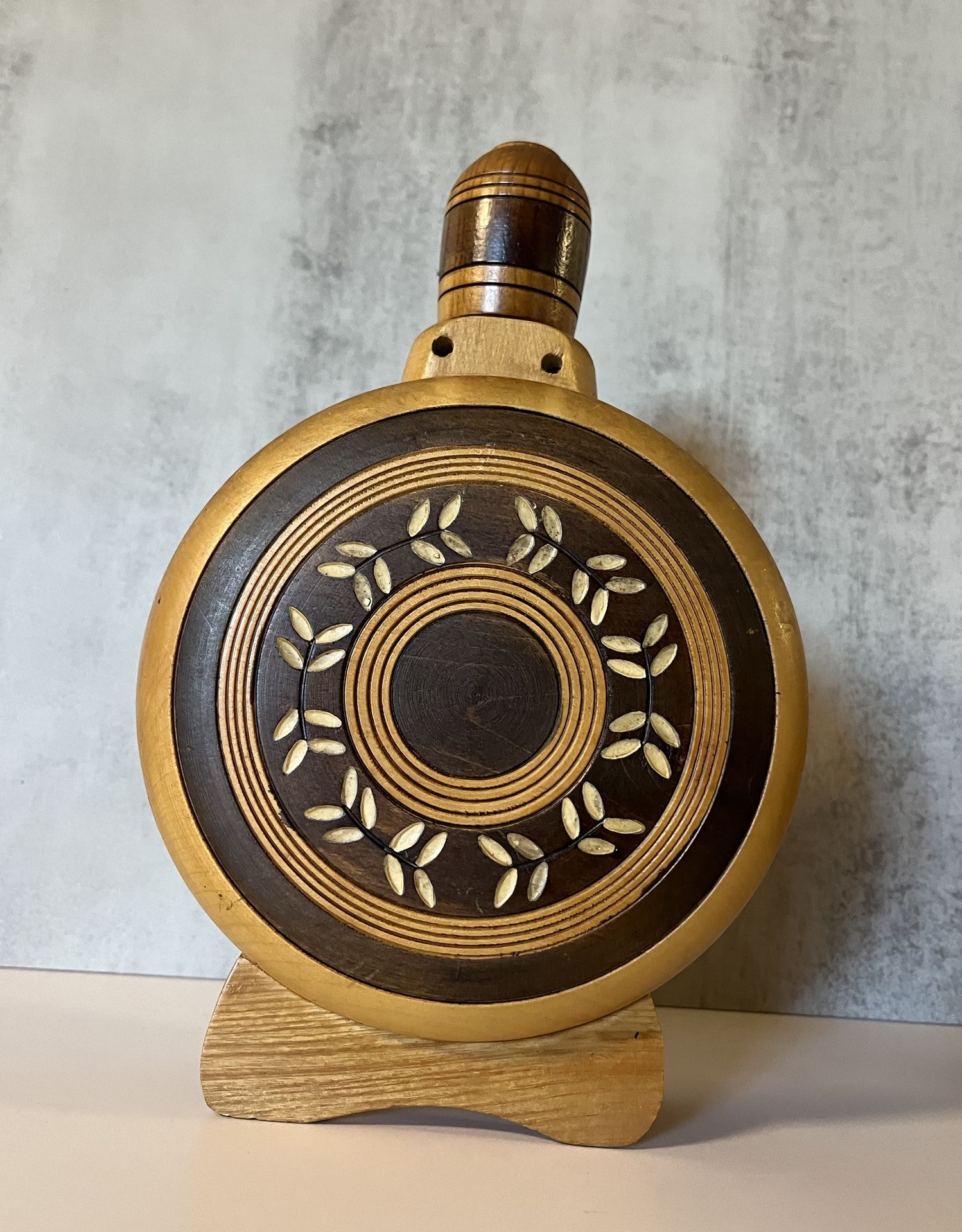 Vintage Wood Decanter From The 1960s