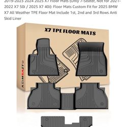 BMW X7: Our black floor mats compatible with BMW X7 2025 2024 2023 2022 2021 j2020 2019 (Only 7-Seater, Not for 2021-2022 X7 50i / 2025 X7 40i), using