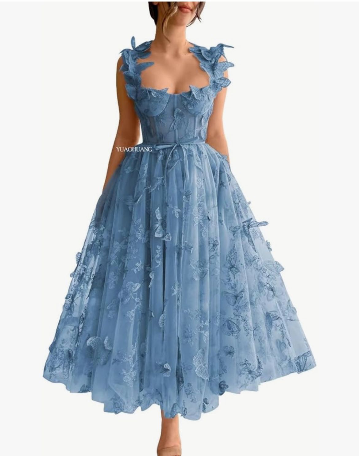 New Formal Tea Length Tulle Dress Prom