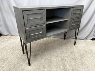 Light Grey Modern Industrial Console Table