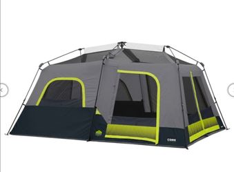 👓 without the rain cover / rainfly as photos, CORE 10-Person Lighted Instant Cabin Tent outdoor summer Sports Fitness Camping Gear Tents Shelters