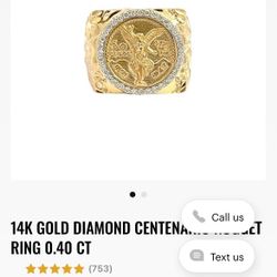 14kt Centenario Nugget Ring~13g
Size 10...