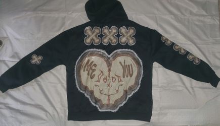 Denim Tears Graphic Skull Hoodie - "Die For You" Print - Black -Small