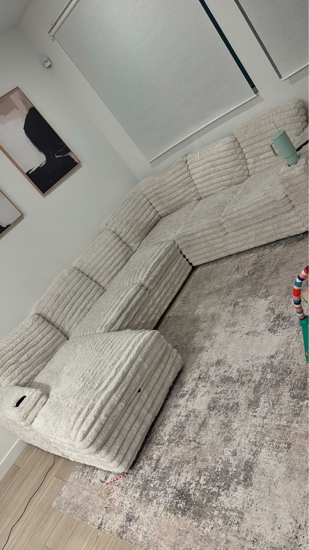 Plush couch sectional