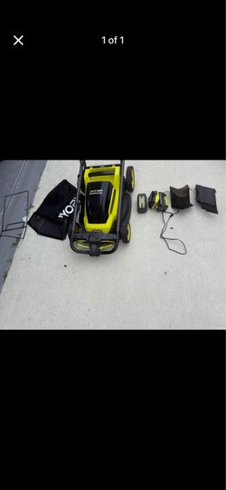 Ryobi self propelled lawn mower with two batteries