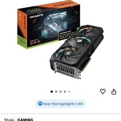 GIGABYTE GeForce RTX 5070 Ti Gaming OC 16G Graphics Card, 16GB 256-bit GDDR7, PCIe 5.0, WINDFORCE Cooling System, GV-N507TGAMING OC-16GD Video Card