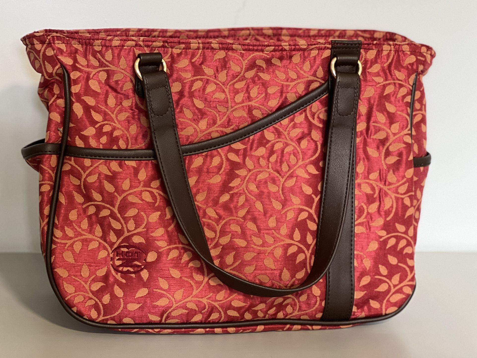 Red And Orange/Copper Vine Patterned Purse