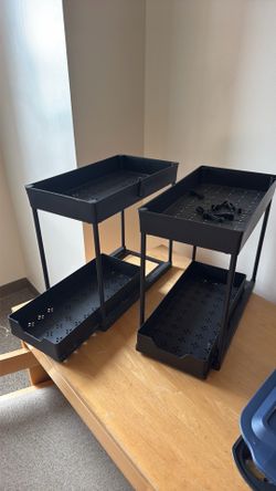 Set of 2 organizer with sliding tray