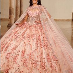 Mary’s Blush Rose Gold Quinceañera Dress