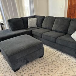 Sectional With Recliner And Ottoman 