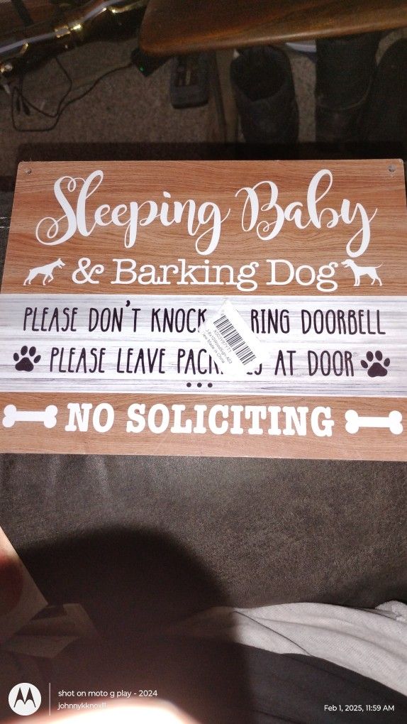 Wooden Sleeping Baby Plaque