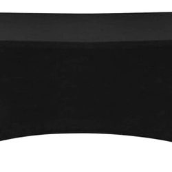 Rectangular Fitted Spandex Table Covers 4ft Tablecloth ( Black)