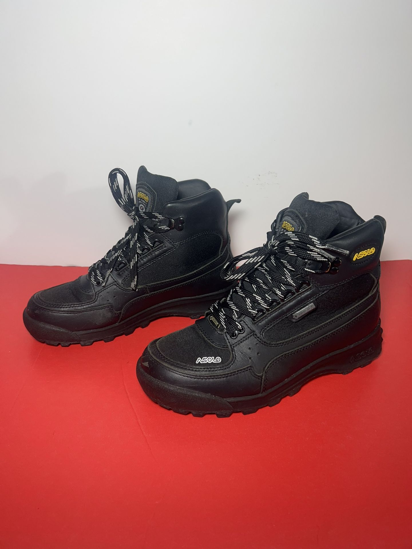 ASOLO GoreTex SKYRISER Black Leather Hiking Boots AS-500M Men 8 / womens 10