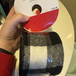 Plaid Wired ribbon. 4 by 10 
