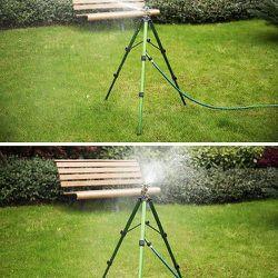Twinkle Star Impact Sprinkler on Tripod Base, Quick Connector and Product Adapter Set, 360 Degree Coverage, 1 Pack