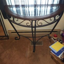 Half Table Glass Top, Matching Mirror Wrought Iron The Glass Is Removable. Still Available