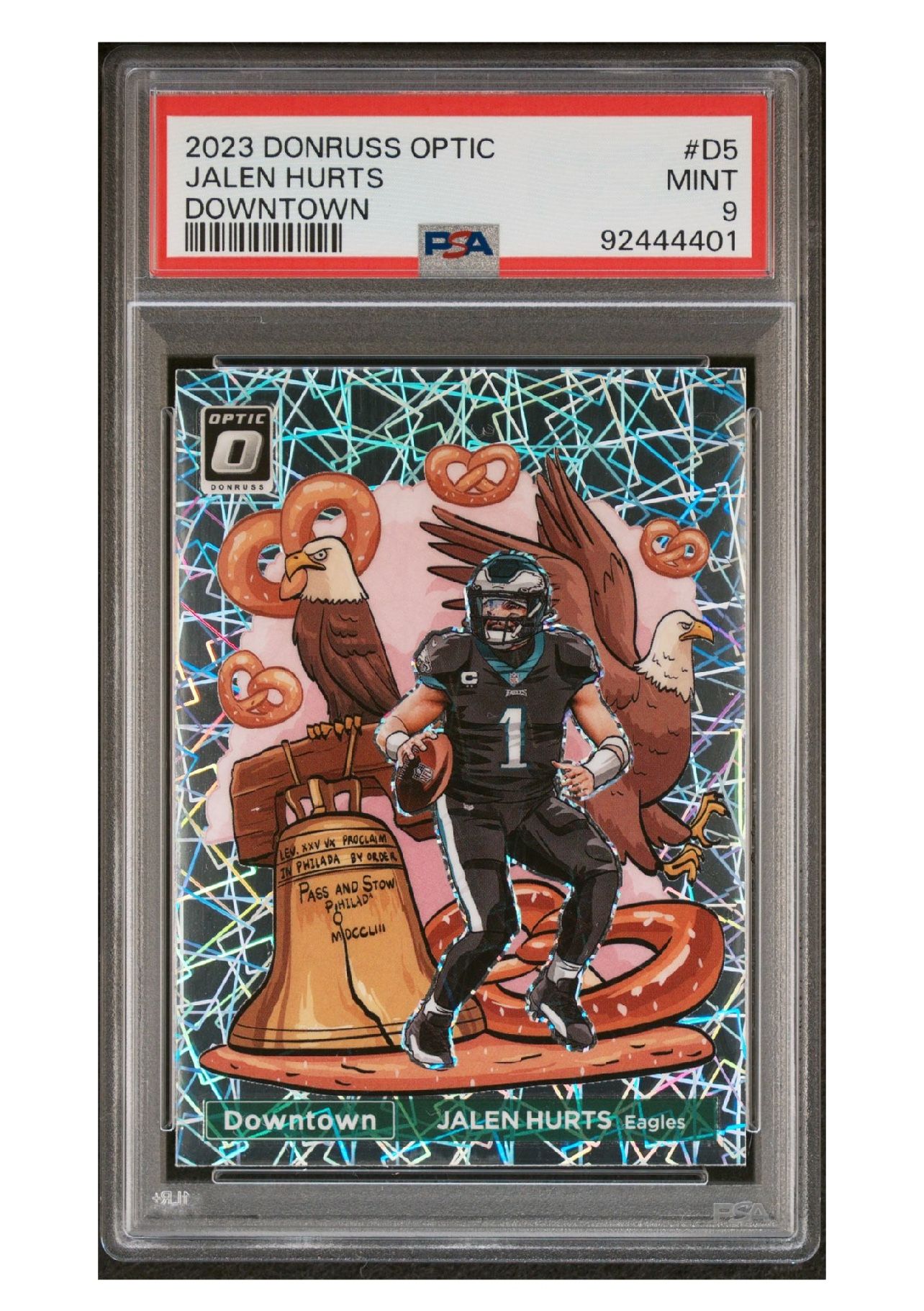 🔥2023 Panini Donruss Optic JALEN HURTS Downtown #D-5 Eagles - PSA 9 MINT 🔥