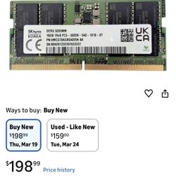 32gb DDR5 5600 MHz SoDimm Laptop Ram