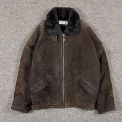 Men's vintage Jones New York Brown Leather/suede Jacket