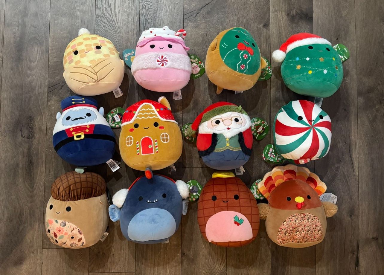 Lot of 12, 8” inch holiday squishmallow