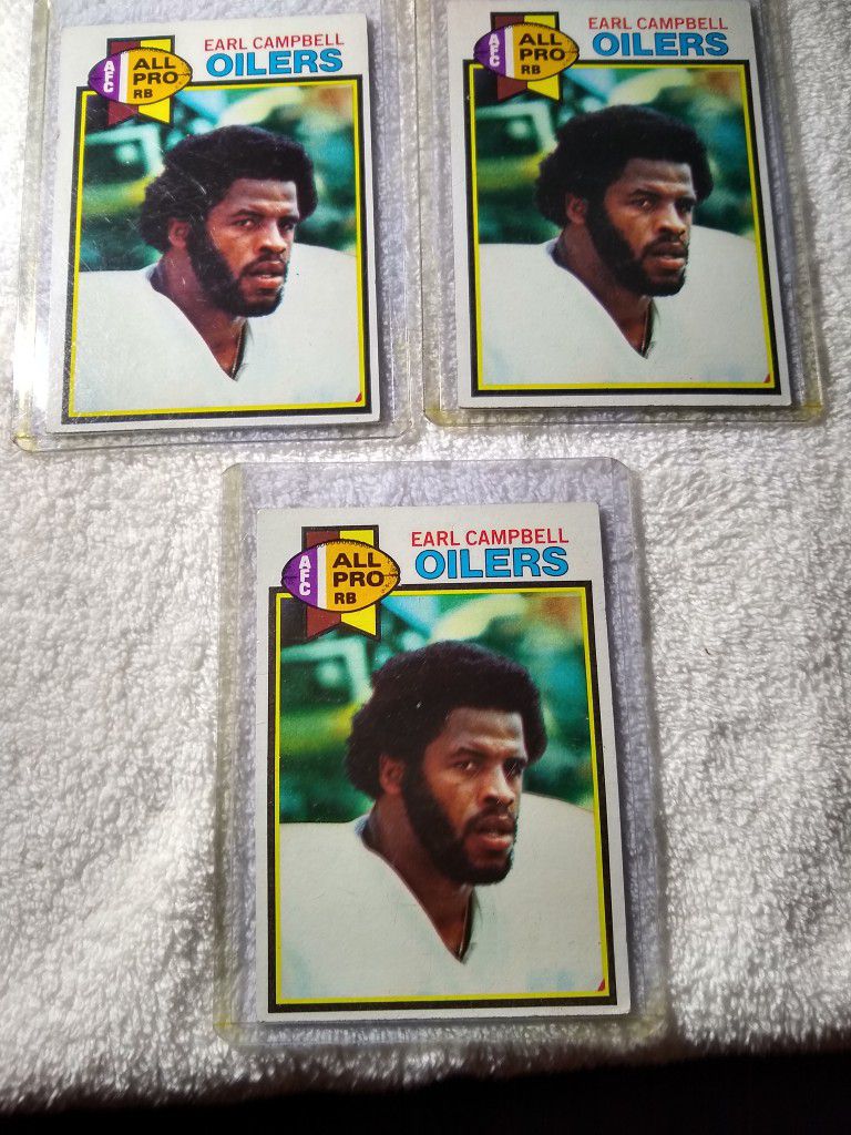 3 Earl Campbell Cards 1979 AFC All pro RB