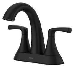 in. Double Handle Bathroom Faucet in Matte Black