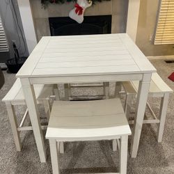 Solid-Wood Counter Set/Table & 4 Seats