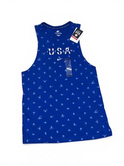 Nike Team USA Women's Muscle Tank Top Blue White FZ3384-417 Size Medium NWT