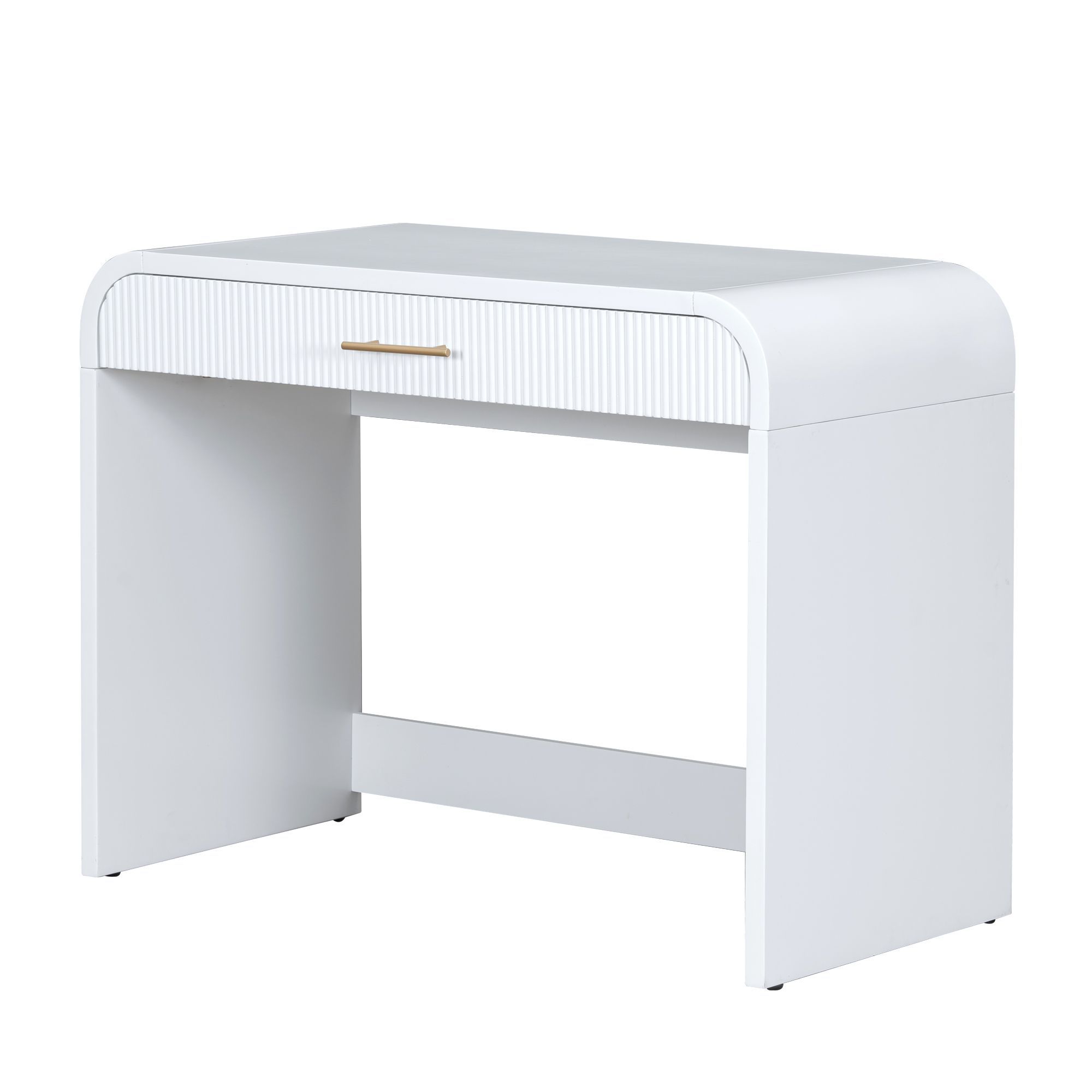 39 Makeup Vanity Table with Mirror Touch Screen Lighted Mirror, Dressing Table with Drawer for Bedroom, White