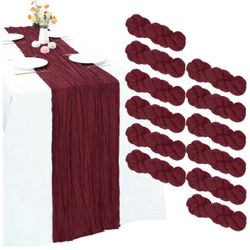 Table Runners 20 Pieces Burgundy Color