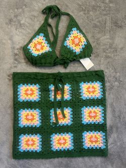Boho Coachella Crochet Skirt & Top