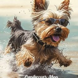 Yorkshire Terrier dog wall decor,  baby Yorkshire Terrier Dog art