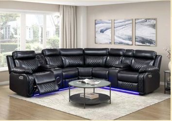 Power Reclining Sectional Black 🌹💃🏽🌺🚛💃🏽🥰🌹🔥😎