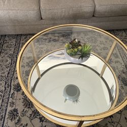 Gold glass table