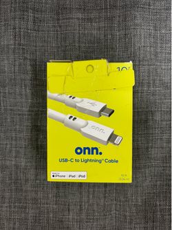 onn. USB-C to Lightning Charging Cable (10 FT)⁠