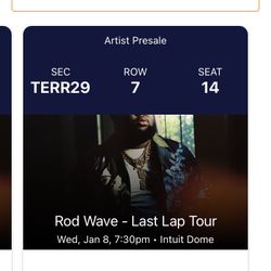 ROD WAVE INTUIT DOME TICKETS