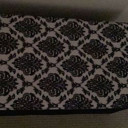 Black and White Storage Ottoman With Divider