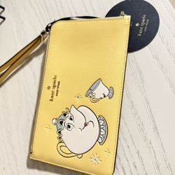 Disney X Kate Spade New York Beauty And The Beast Medium L-Zip Wristlet