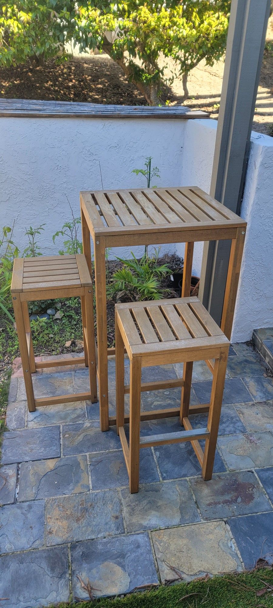 Outdoor High Table and 2 Chairs