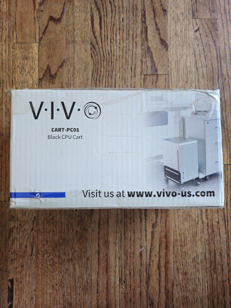 VIVO CART-PC01 ATX Desktop Case Adjustable Mobile Cart Locking Wheels - Black 