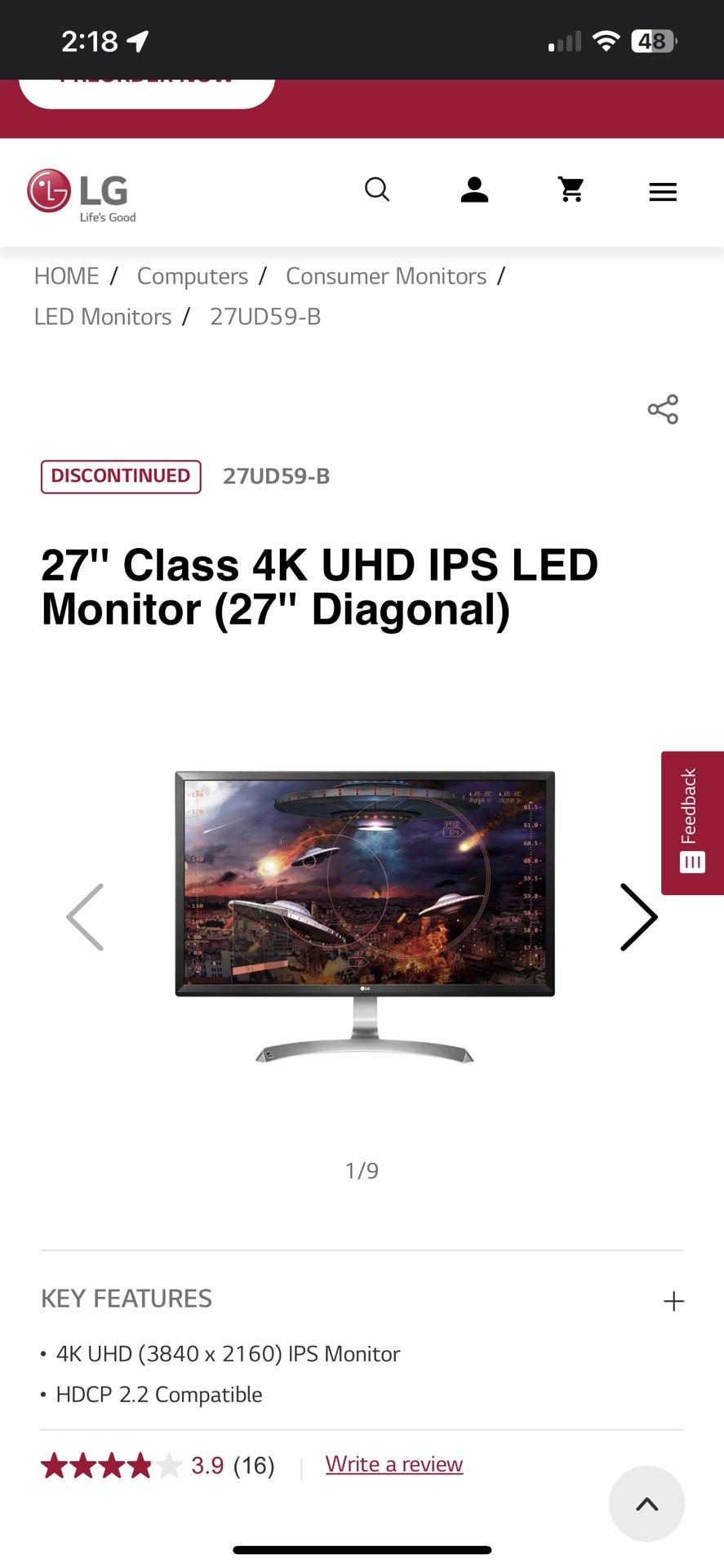 27" LG Monitor good condition
