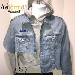 /re’formd/ apparel “ HALF & HALF “ Open Back Jean Jacket. 