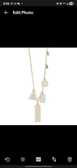 Gold Plated Sterling Silver Multi Shaped Swarovski Crystal Accented Pendant New
