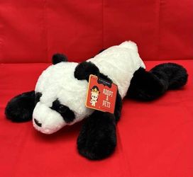FAO Schwarz Adopt-A-Pets panda plush black and white stuffed animal 15” NWT