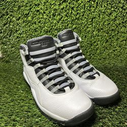Nike Air Jordan 10 Retro 2013 Steel White Black Grey OG 310805-103 Mens Size 9
