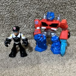 Playskool Heroes Transformers Rescue Bots Optimus Prime 3.5" lot of 2 Billy