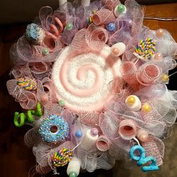 Pastel Christmas Candyland Wreath