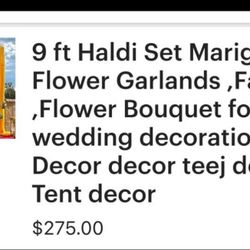 marigold garland wedding/engagement decor