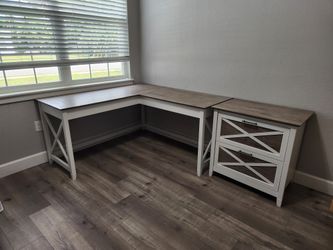 Bush furniture key west 60W L-Shape desk with cabinet
