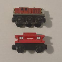 2 Thomas & Friends Wooden Magnetic Cars Salty Sodor Line Caboose